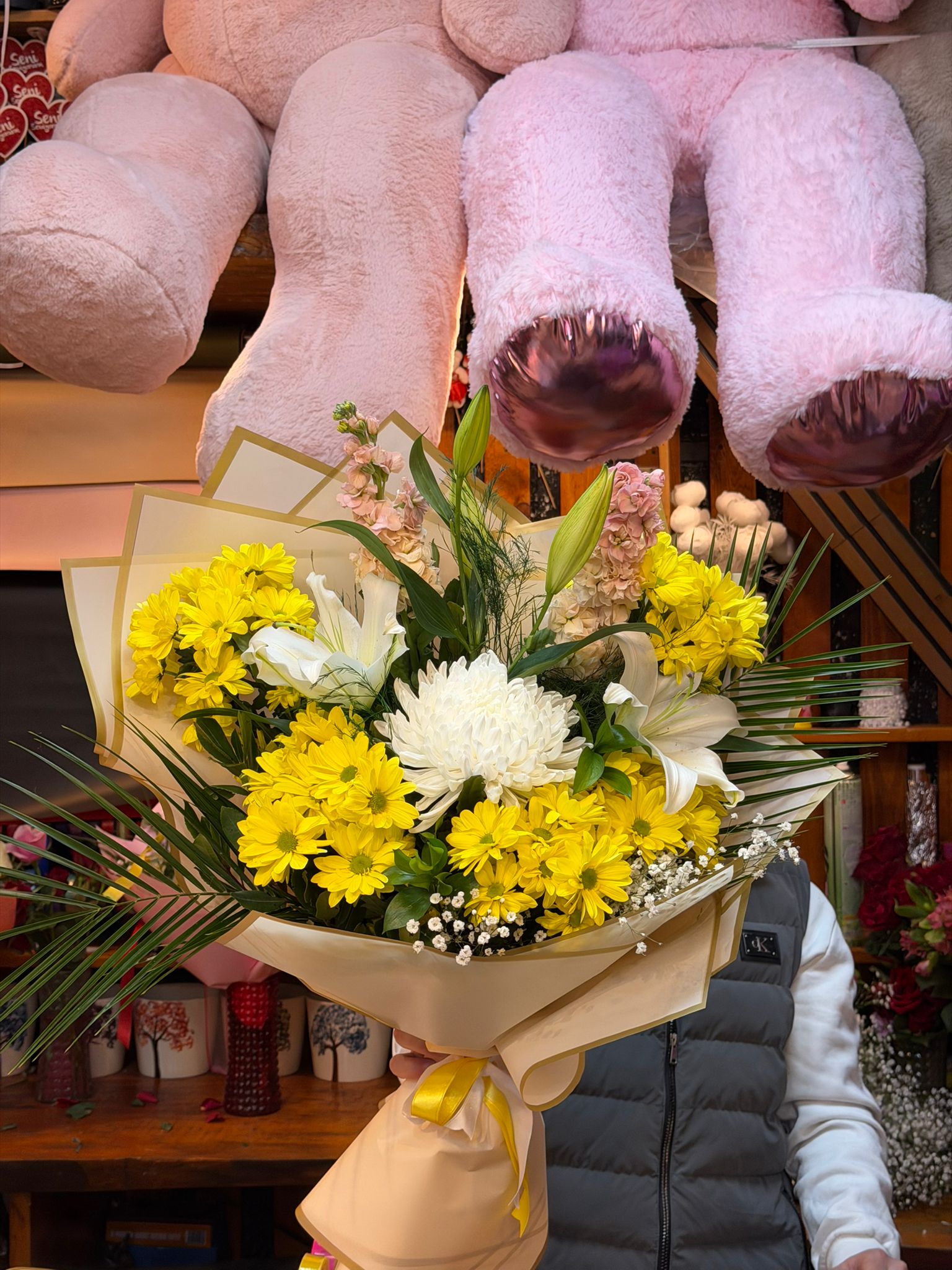 sarı papatya ve lilyum 19 