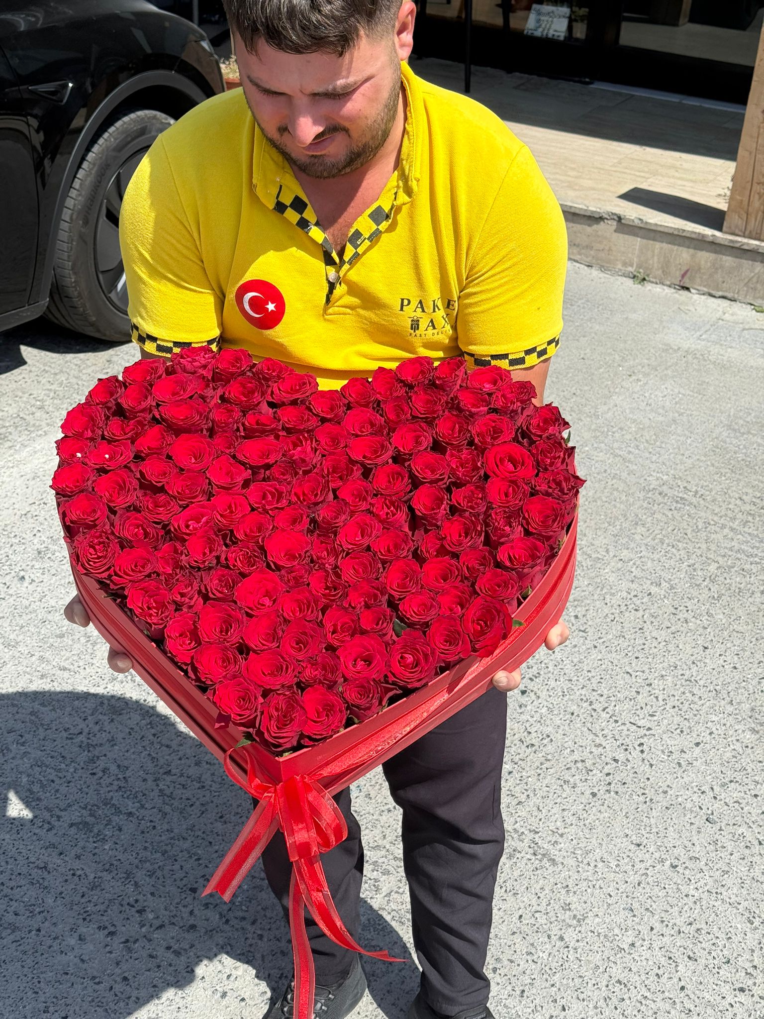 Özel Kalp Kutulu Gül Buketi 